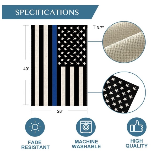 Thin Blue Line Lawn Garden Flag Yard Decor Live Matter Police Law Enforcement - Picture 7 of 7